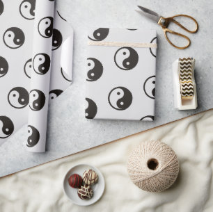 Papier Cadeau Symbole Yin Yang - tatouage solide