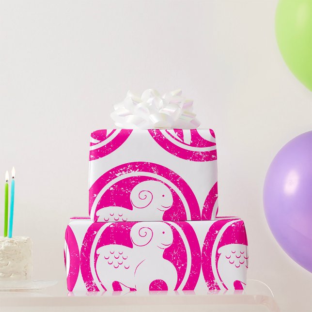 Papier Cadeau SYMBOLE Zodiaque Aries Grunge Ram Rose Astrologie (Créateur téléchargé)