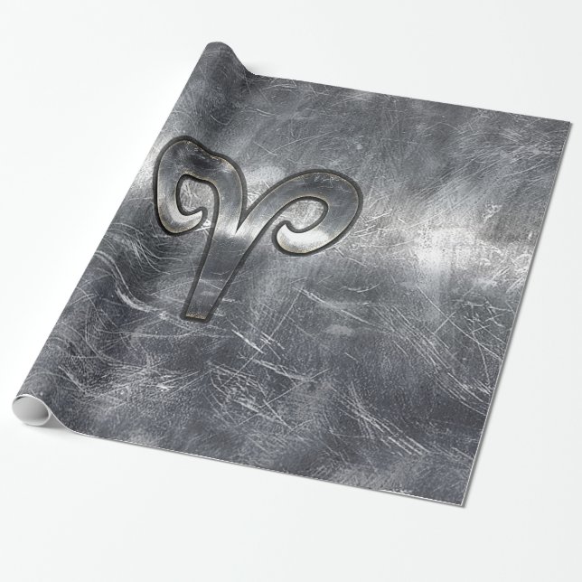 Papier Cadeau SYMBOLE Zodiaque Aries Style industriel (Déroulé)