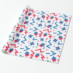 Papier Cadeau Symboles 4 juillet festifs motif