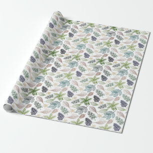 Papier Cadeau Symboles de Flora de solstice d'hiver