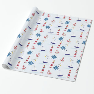 Papier Cadeau Symboles de la mer cool