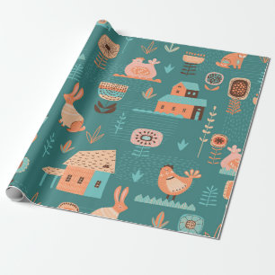 Papier Cadeau Symboles de Pâques