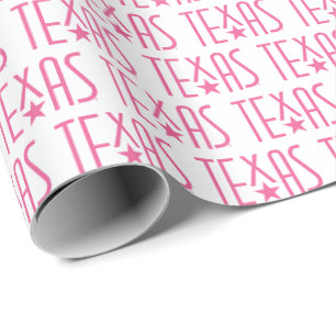 Papier Cadeau Symboles du Texas, du Texas et du rose étoile