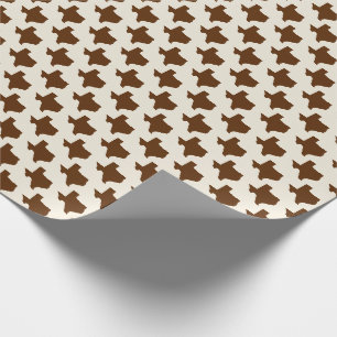 Papier Cadeau Symboles du Texas, État du Texas, Brun