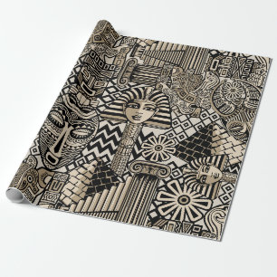 Papier Cadeau Symboles historiques anciens Style de tatouage