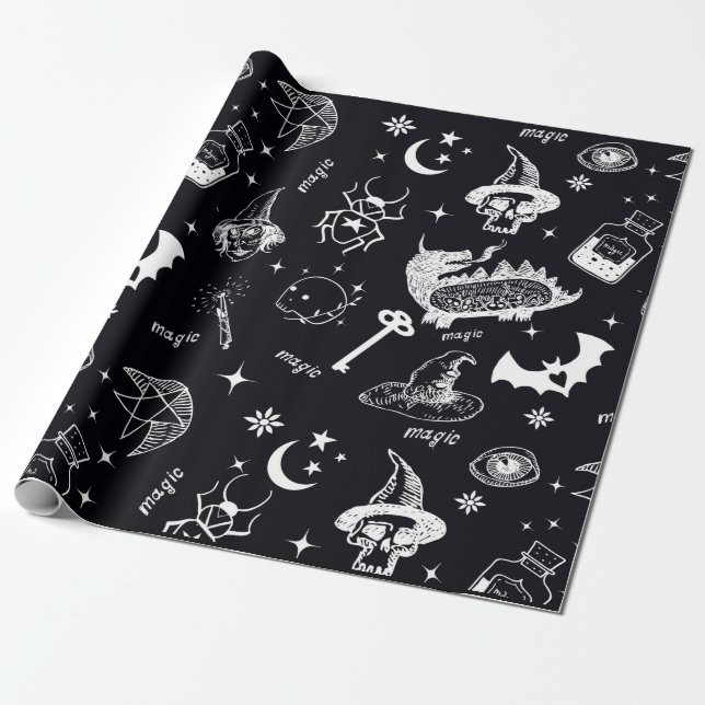 Papier Cadeau Symboles magiques (Déroulé)