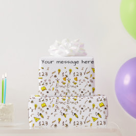 Papier Cadeau Symboles mathématiques enseignant