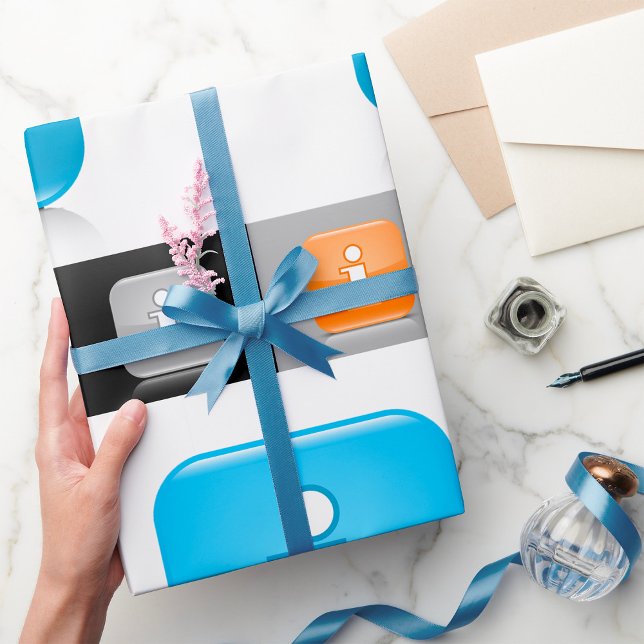 Papier Cadeau Symboles modernes d'information brillante (Créateur téléchargé)