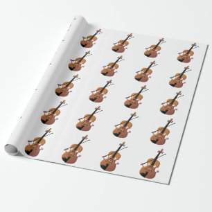 Papier Cadeau Sympa drôle violon personnage de dessin animé