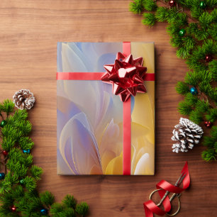 Papier Cadeau Symphonie dorée de pétales abstraits en fleurs