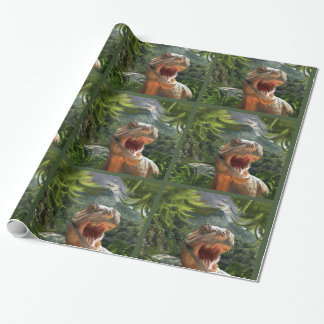 Papier Cadeau T Rex dans le paysage préhistorique