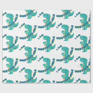 Papier Cadeau T-REX mignon avec citation motivante