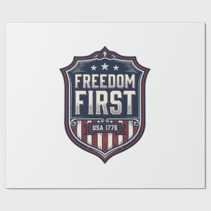 Papier Cadeau T-Shirt Bouclier Patriotique Freedom First USA 177