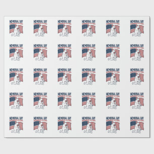 Papier Cadeau T-shirt de soldat patriotique Jour du Souvenir Hér