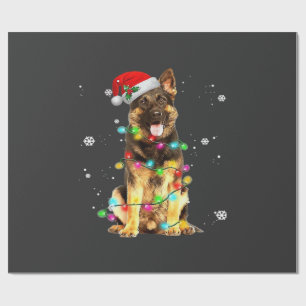Papier Cadeau T-Shirt Noël Arbre Chien Berger Allemand Xmas