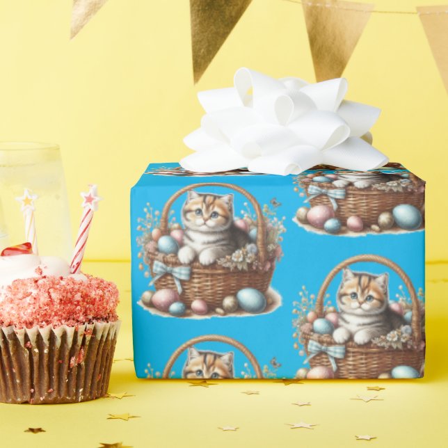 Papier Cadeau Tabby Kitten de Pâques (Fête d'anniversaire)