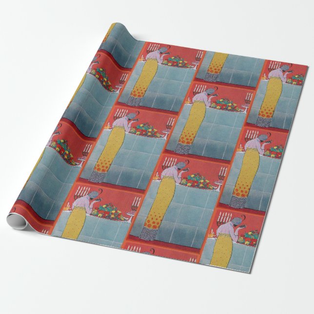 PAPIER CADEAU TABLE LADAND ET FRUITS DÉJÀ ART DÉCO BEAUTÉ MODE (Déroulé)