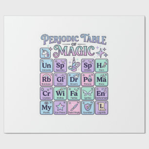 Papier Cadeau Table périodique licorne de magie conception graph