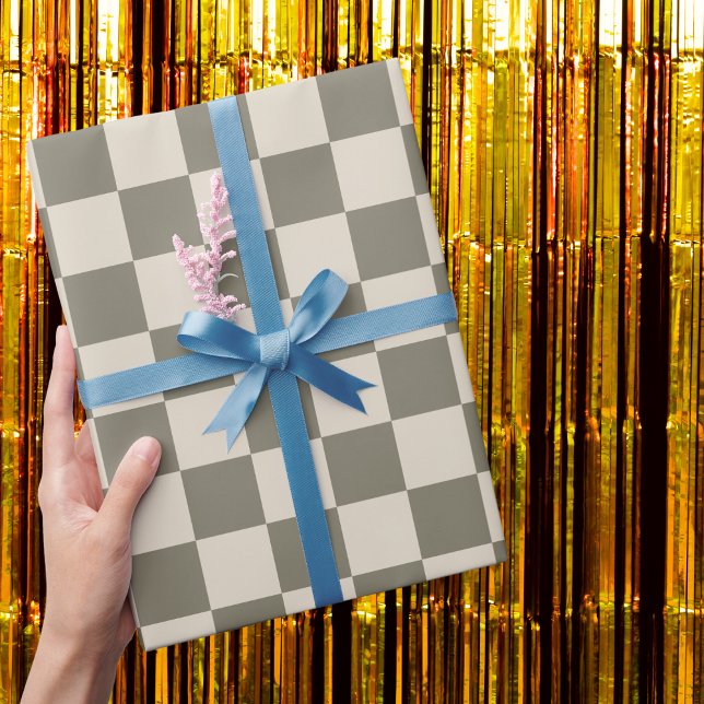 Papier Cadeau Tableau de bord gris-saule et os (Créateur téléchargé)