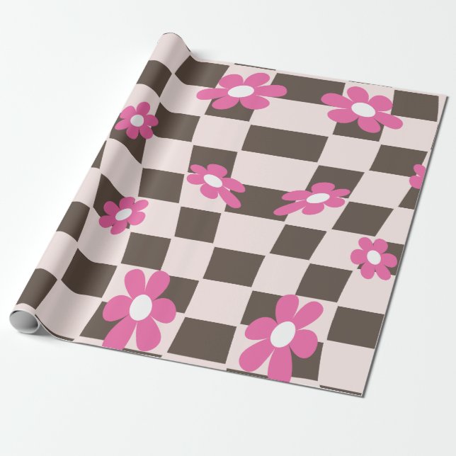Papier Cadeau Tableau de contrôle floral de marguerite super, an (Déroulé)