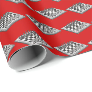 Papier Cadeau Tableau d'échecs et pièces d'échecs Art Vintage