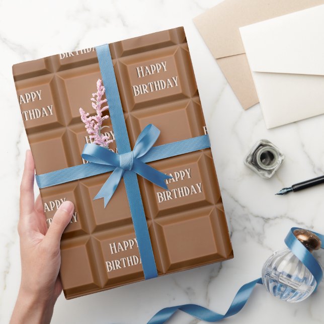 Papier Cadeau Tablette de chocolat Joyeux Anniversaire  (Cadeaux)