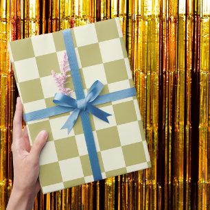 Papier Cadeau Tablier en kaki foncé et beige