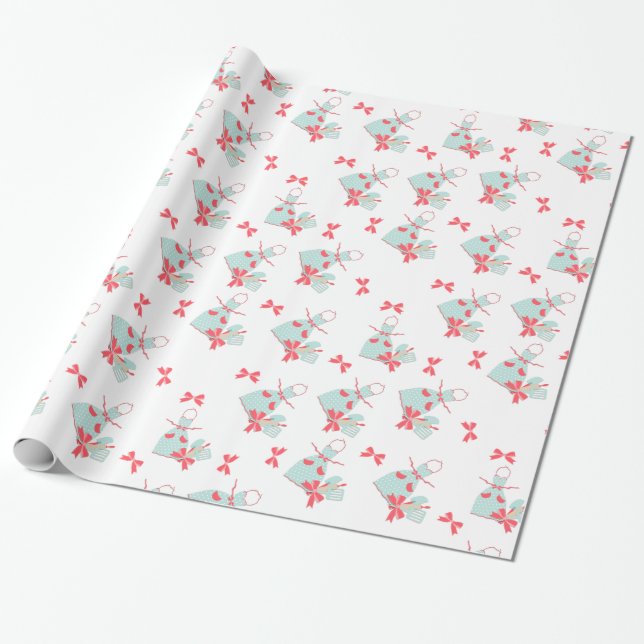 Papier Cadeau Tablier et ustensiles de cuisine (Déroulé)