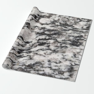 Papier Cadeau Taches blanches et noires abstraites emballant du 