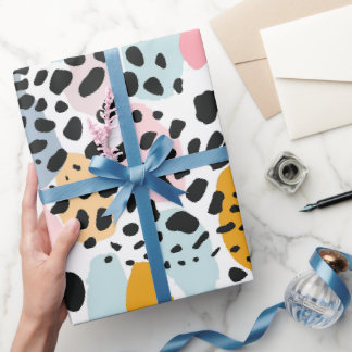 Papier Cadeau Taches de léopard pastel abstraites