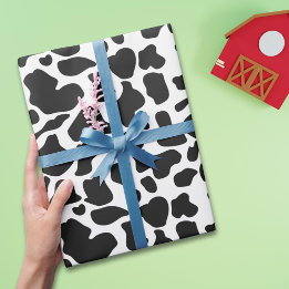 Papier Cadeau Taches de vache noir et blanc à la ferme