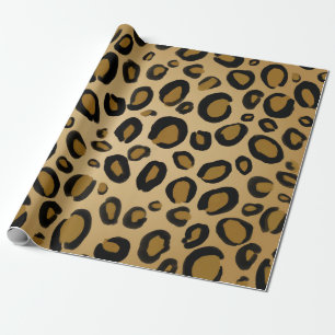 Papier Cadeau Taches imprimées guépard beige doré marron peint