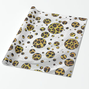 Papier Cadeau Taches Jaunes et Marron Léopard