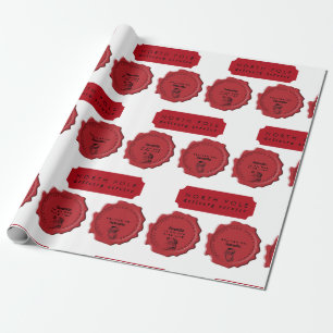 Papier Cadeau Tampon de Noël avec nom personnalisé Atelier du Pè