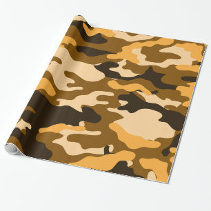 Papier Cadeau Tan et papier d'emballage de camouflage Brown de