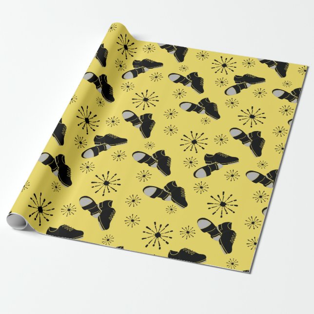 Papier Cadeau Tap Dancers Tap Chaussures Motif (Déroulé)