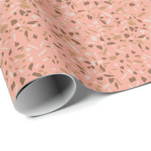 Papier Cadeau Tapis Beige Tan Brown Terrazzo Marbre Motif
