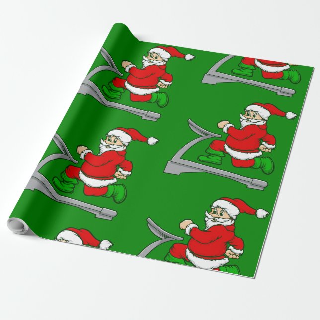 Papier Cadeau tapis de course de Noël père Noël (Déroulé)