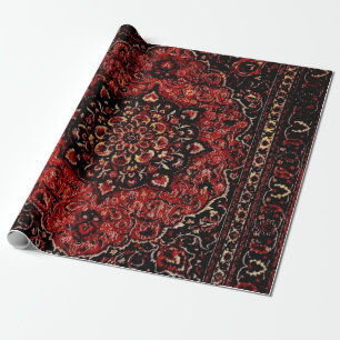 Papier Cadeau Tapis persan dans le champ teinté rose