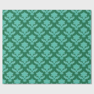 Papier Cadeau Tapisserie française vert menthe