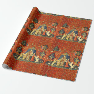 Papier Cadeau Tapisserie Médiévale de la Dame et la Licorne : Ar