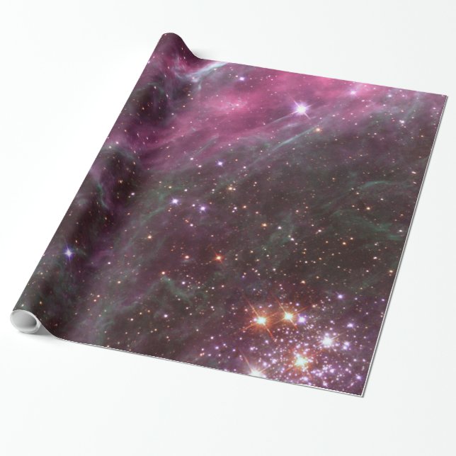 Papier Cadeau Tarantula Nebula en prune NASA (Déroulé)
