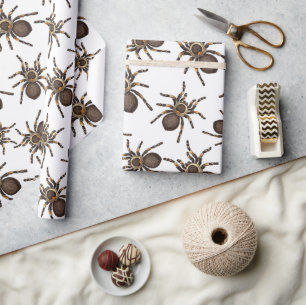Papier Cadeau Tarantula sur papier d'emballage blanc