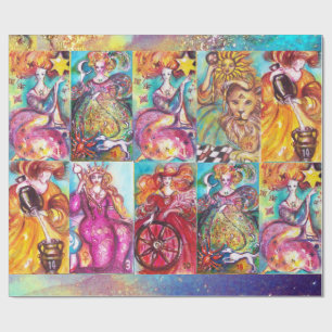 PAPIER CADEAU TAROTS DES OMBRES PERDUES /STAR, LUNE, SOLEIL, EMP