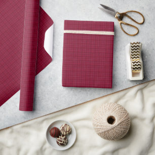 Papier Cadeau Tartan à carreaux rouges