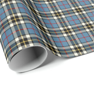 Papier Cadeau Tartan bleu de robe formelle de clan de Thompson
