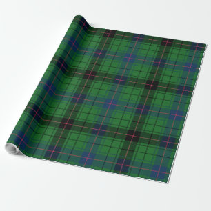 Papier Cadeau Tartan bleu noir vert plaid