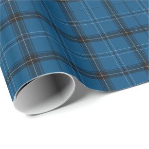 Papier Cadeau Tartan bleu Ramsay écossais