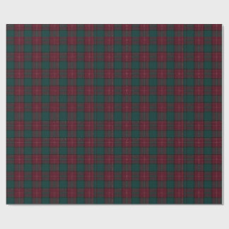 Papier cadeau tartan Bourgogne et vert chasseresse